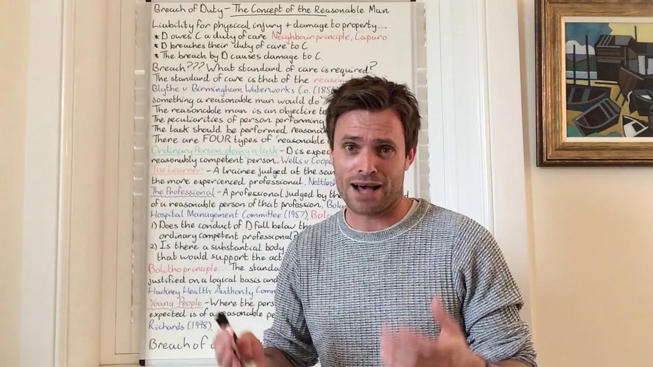 Law - Breach of duty: The concept of the reasonable man explained