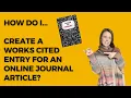 How do I cite an online journal article in MLA format