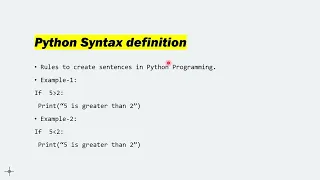 Tutorial-1 Python Syntax Indentations Comments