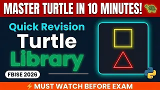 Python Turtle Graphics Quick Revision Computer PBA class 12 FBISE 2026