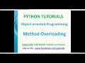 Method overloading in python python polymorphism examples