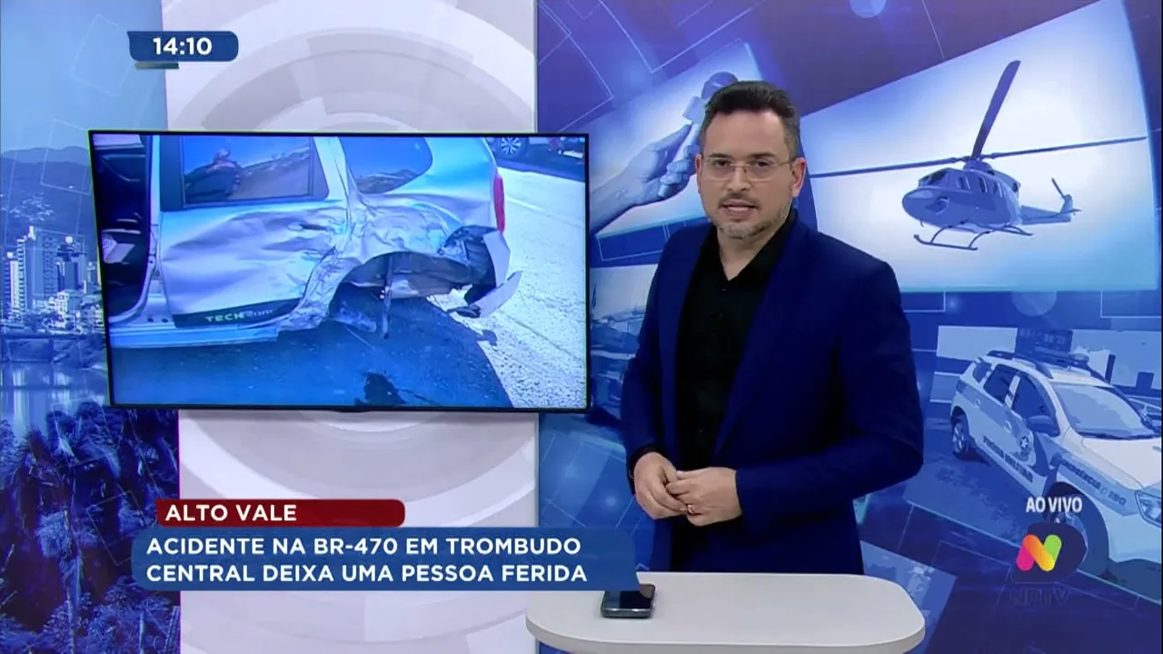 Acidente na BR-470 em Trombudo central deixa uma pessoa ferida