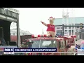 Blooper rides in during Braves parade