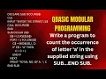 Computer QBASIC Modular Programming Program to count occurrent of a using SUB END SUB