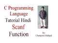 C Programming Language Tutorial Hindi 10 Use of scanf function
