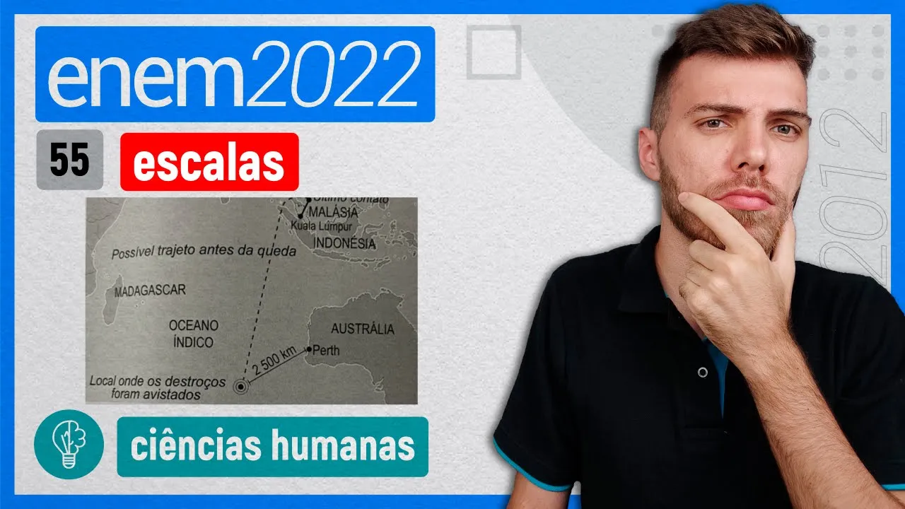 ENEM 2022 - Q55 - Considerando-se que a distância entre o local onde os destroços do... - ESCALAS