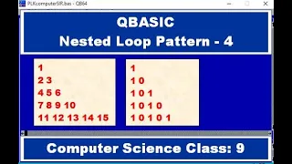 Nested Loop Pattern - 4 QBASIC Tutorial Computer Science