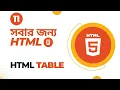 HTML Bangla Tutorial TABLE Implement with Colspan HTML5 Table in Bangla