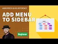 How to add a Sidebar Menu in WordPress