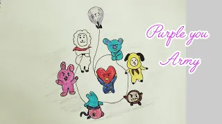#Bts dolls doodle art💜#purple you army🥹😘#remember my old days🤧