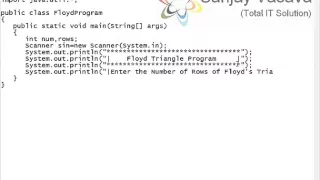 How to generate the Floyd Triangle Program to get Input using the Scanner in Java