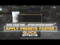 Free One-Click Preset Apply Script Apply on Multiple Layers Edit 10X Faster in After Effects