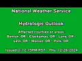 NOAA Weather Radio Simulation Hydrologic Outlook for Willamette Valley Oregon - 2024