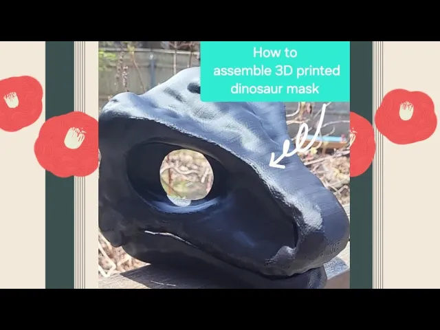 Dino mask / raptor mask | stl file video thumbnail