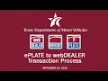 The ePLATE to webDEALER Transaction Process