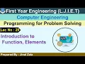 Lec-29 - Introduction to Function Elements Programming for Problem Solving First year Engineering