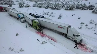 01-26-2021 Kingman AZ - I40 Westbound Closed Accident Drone