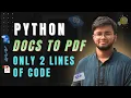 convert Word Docs to PDF with only 2 lines of Python code Bangla Tutorial Jawad Codes