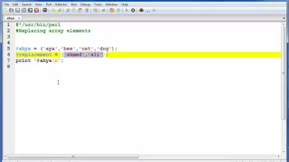 perl tutorial NO 10 Replacing array elements