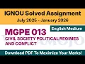 IGNOU MGPE 013 Solved Assignment 2025-26 English Medium PDF Download