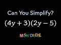 Multiplying Polynomial 4 3 2 - 5 the FOIL Method Step-by-Step Algebra