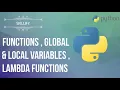 PYTHON ZERO TO HERO DAY GLOBAL AND LOCAL VARIABLES FUNCTIONS LAMBDA FUNCTIONS in Python