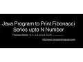 Java Program to Print Fibonacci Series upto N Numbers