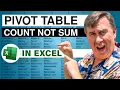 Excel - Counting Instead of Summing in Pivot Tables