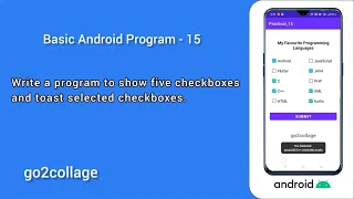 EP 15 Android Studio Basic Program I go2collage