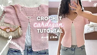 how to crochet a cute cardigan (ANY size!) | step-by-step tutorial
