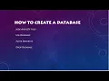 Create Database in MS SQL