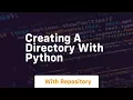Creating a directory with python