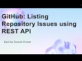 GitHub Listing Repository Issues using REST API