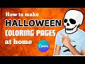 How to make Halloween coloring pages at home in Canva