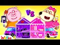 Download Lagu We Build Amazing Doll House 💖💜 Barbie vs Bratz Challenge | Kids Cartoon | Wolfoo Channel