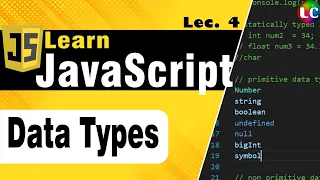 Javascript Datatypes Lecture 4 Learn Coding