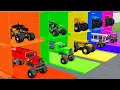 10 Monster Trucks from COLORFUL BOXES - BeamNG Monster Truck Crashes