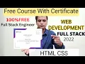 Web development Free Course With Certificate HTML Css JavaScript Angular Full stack development