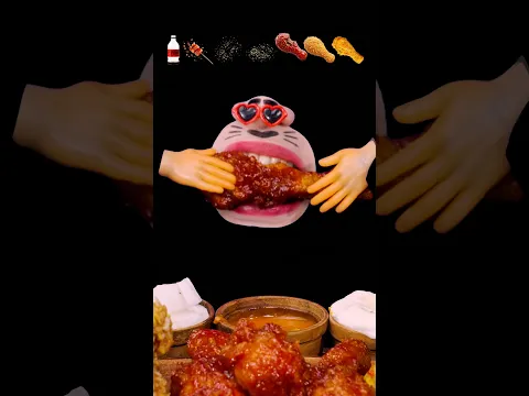 Cheese Chicken & Crispy Chicken Emoji Mukbang 🍗🧀치즈치킨 콰삭킹치킨 양념치킨 이모지 먹방 🍗🧀 #asmr #mukbang #food