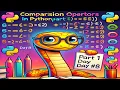 Comparison Operators in Python Programming Part 1 Python Tutorial Day