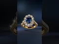 Blue Sapphire Ring Diamond Halo 3D Jewelry Animation Blender Octane
