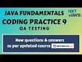 Coding Practice 9 Java fundamentals QA Testing CCBP Nextwave