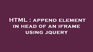 HTML append element in head of an iframe using jquery