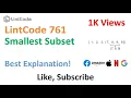 LintCode 761 Smallest Subset - Java 99 Percent Faster Performance