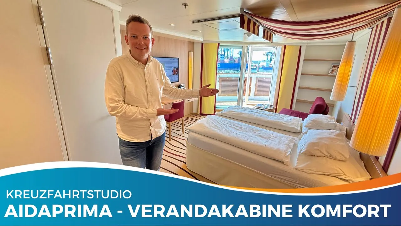 Rundgang mit Aussicht: Verandakabine Komfort am Bug auf AIDAprima