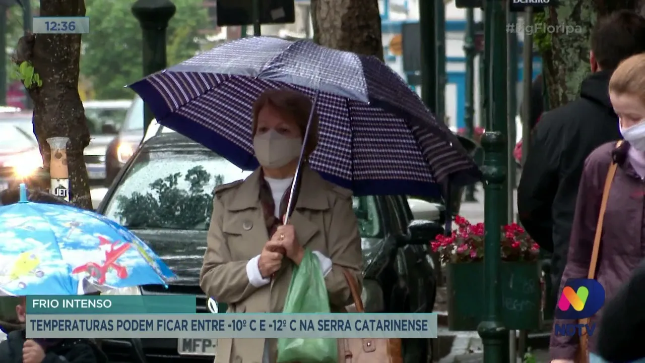 Temperaturas podem ficar entre -10° C e -12 ° C na Serra Catarinense