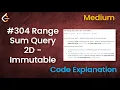 Range Sum Query 2D - Immutable Live Coding with Explanation Leetcode