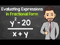 Evaluating Algebraic Expressions in Fractional Form Math with Mr J