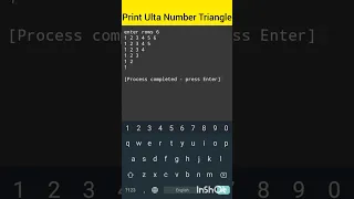 Write a Program to Print Pattern Ulta Number Triangle in C