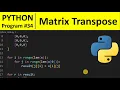Python Program - Transpose a Matrix in Python